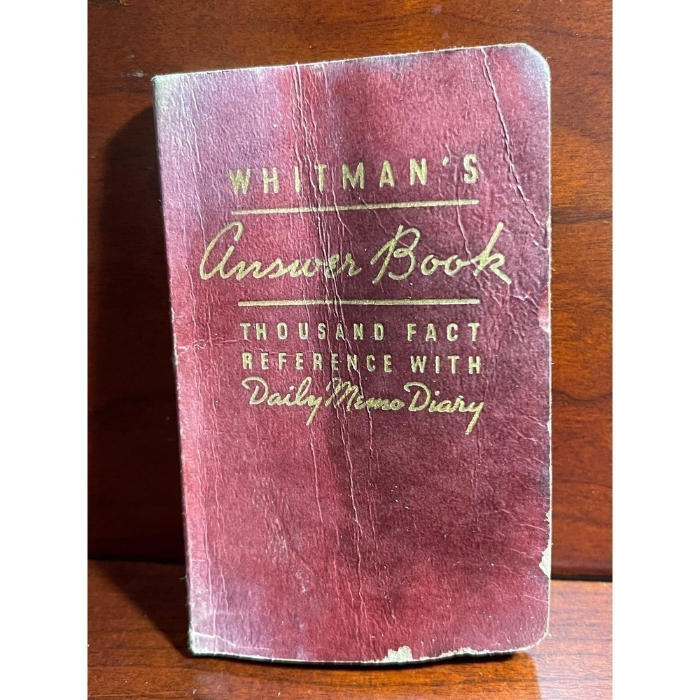 Vintage 1938 Whitman's Pocket Answer Book Daily Memo Diary Booklet